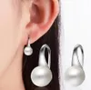 Manchette d'oreille pur 925 boucles d'oreilles en argent Sterling goutte femmes rondes perles d'eau douce naturelles crochet boucle d'oreille boucles d'oreilles gouttes Brincos De Prata 231005