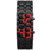 Moda masculina relógio masculino relógios de pulso digital de metal completo vermelho led samurai para homem menino esporte simples relógios relogio masculino1309w