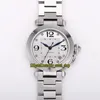 V9F Latest Lady Watch PA0013 A2892 modify Cal 049 Automatic VPH 28800 35 25MM White Dial Sapphire 316L Stainless Bracelet eternity333t