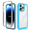 Anti-Rutsch Slim 2in1 Hybrid Acryl Transparent Clear Case für iPhone 15 Pro Max 14 13 12 11 XR X 8 7 Plus Hard Back Phone Cover Conque