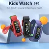 Kinder Geschenkuhr Kinder Smartwatch S90 Fitness Armband Wasserdicht Wecker Schlafmonitor Sport Armband Smart Watch Kinder Mädchen Jungen Geschenk 230928