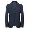 Herenkostuums Britse stijl Vintage Effen Blazer Heren Casual Slim Fit Jasje Enkele knop Zakelijk Sociaal Grote maten 3XL Hombre