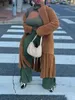 Kobiety Mykani moda sztuczna futra ciepły płaszcz klapa swobodny luźne długie rękawowe rąbek frędzle pluszowy płaszcz 2023 Zima 231005