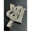 Hip Hop Rapper Silver 925 Pendant Ice Out Rectangular And T Shape Moissanite 42*40mm Double R Pendant