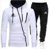 Survêtements pour hommes nouveau pull à capuche pull pour hommes costume de sport fermeture éclair diagonale vêtements de sport décontractés ensemble deux pièces T231005