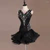 Stadiumkleding Latin-dansjurk Dames Hoge kwaliteit op maat gemaakte Tango Rumba Samba-rok Elegante zwarte wedstrijddansjurken