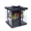 Opakowanie prezentowe 30 cm Koreańskie pudełka z czystych kolorowych kolorów z pokrywką uścisku wiadra Florist opakowanie pvc box253e