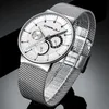 Orologi da uomo CRRJU Top Brand di lusso impermeabile ultra sottile data orologio cinturino in acciaio maschile orologio al quarzo casual orologio sportivo bianco L245W