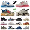 Baskets de luxe triple S chaussures de sport plate-forme semelle transparente bleu noir blanc gris rouge rose Royal Neon Green hommes formateurs de créateurs tennis sport chaussure de plein air hommes femmes