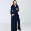 Women's Sleepwear Fluffy Bathrobe Fleece Autumn Winter Thick Flannel Ladies Dressing Gown Long Sleeve Kimono Terry Robes For 208r