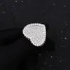 Fashion Style Heart Shape Gold Plated 925 Sterling Silver Baguettes Moissanite Diamond Ring for Hip Hop Jewelry