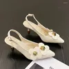 Сандалии, летние женские вечерние туфли 2023, элегантные стильные легкие дышащие туфли на высоком каблуке с цветочным узором на шпильке, Zapatos De Mujer