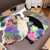Beanie Skull Caps Spring and Summer Style Literary Artistic Colorful Flowers Hollow Baotou Cap Female Fashion Sticking Wool Melo 231005