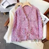 Women's Jackets 2023 Short Pfringe Artificial Mink Knit Cardigan Jacket Coat Women Lus-size S--3XL