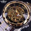 Reloj de oro transparente para hombre, relojes de primeras marcas de lujo, reloj masculino, reloj informal para hombre, reloj esqueleto mecánico Montre Homme J19277s