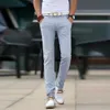 Męskie spodnie Summer Fashion Korea Slim Fit Straight Linen Bawełna cienkie spodnie biznesowe męskie odzież 231005