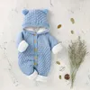 Rompertjes Baby rompertjes Lange mouw Winter Warm Gebreid Baby Kinderen Jongens Meisjes Jumpsuits Peuter Truien Outfits Herfst Kinderkleding 231005