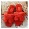 Chinelos 2023 Oran Woolskin Sheepskin Slides Slide Sandálias Casuais Flat Slipper Mulheres Inverno Pelúcia Quente Pele Clássico Open Toe Rubbernl5