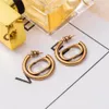 Designer Womens gold hoop earrings Retro Big Circle elegant High Quality Letter earring for lady Huggie female Jewelry lover gift2648