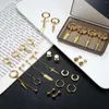 Stud Earrings 24Pcs Stainless Steel Mens Hoop Cross Dangle Set Long Chain Dangling Huggie For Men Women