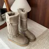 bottes d'hiver de designer Australie bottes ugge sur les bottes au genou designer femmes laine entière chaud confortable antidérapant bottes de neige en plein air bottines classiques