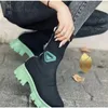 Bottes tricotées à plateforme pour femmes, chaussures à talon épais, couleur unie, élastique à enfiler, grande taille 43 231005