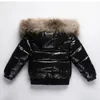 Manteau d'hiver doudoune pour fille vraie fourrure imperméable brillant épaissir chaud garçon vêtements de sortie d'hiver manteau 1-8 ans enfants Parka tenue 231005