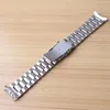 Watch Bands Curved End Watchbands 18MM 20MM 22MM 24MM Silver Stainless Steel Solid Links Straps Bracelets Safety Buckle Folding Cl276j