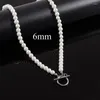 Chains Trendy Classic Imitation Pearl Necklace Men Handmade Width 6/8/10mm Toggle Clasp Beaded For Jewelry Gift