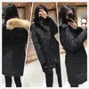 Winter outdoor leisure sports womens down jacket white duck windproof parker long leather collar cap warm real wolf fur stylish cl302a