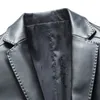 Men S Leather Faux 2023 Spring Autumn Men Jackets äkta fårskinn Solid Color Coats Blazer kostymer Slim Casual 231005