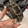 Mode av C Family Quartz Women's Watches Double Leather Double Chain Link A11216L