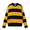 24SS autumn mens Plus Size sweaters designer luxury pullover casual knit embroidery striped yellow sweater patchwork Male Double letter woollen woolly jumper