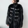 Womens Fur Faux Luxury Elegant Coat Winter Thick Warm Furry Jacket Designer Fashion Ladies 230928