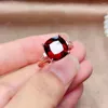 Cluster Rings HOYON Natural Mozambique Garnet Ring Pigeon Blood Red Opening Adjustable Treasure For Woman