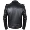 Herren Leder Faux 2024 Schwarz Echtes Schaffell Echtes Frühling Herbst Perfecto Motorncycle Jacke Schlank Anzug Biker Männlichen Mantel 231005