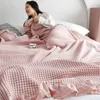 Blanket 100 Cotton Soft Bed Plaid Home Japenese Knitted Blanket Corn Grain Waffle Embossed Summer Ruffles Warm Throw Bedspread 230928