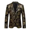 2018 nuevo traje de chaqueta Floral para hombre, Blazers para hombre, trajes de un solo botón a la moda, Blazers de fiesta ajustados de talla grande M-4XL286t