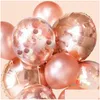 Party Decoration Party Decoration 30Pcs/Set Rose Gold Balloon Confetti Set Birthday Anniversary Wedding Gift For Guests Home Garden Fe Dhhbz