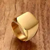 Neue Einfache Stil Quadrat Große Breite Signet Herren Ring Titan Stahl Finger Multi farben Männer Schmuck Schnelle 192S