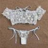 Bras Sets Porno Sexy Lingerie Set Erotic Mesh Transparent Underwear Cute Daisy Lenceria Erotica Mujer Sexi Top With Underpants201d