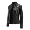 Женский кожаный осенний качественный мотоциклетный костюм, куртка европейского размера, модная черная корейская ветрозащитная спортивная куртка