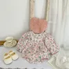 Barboteuses Imprimé filles soeur vêtements enfants manches longues robe infantile bébé filles barboteuses florales combinaison printemps automne filles fête Costume 231005