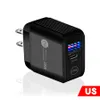 Tipo c carregador usb-c 25w eua ac rápido pd qc3.0 adaptador de carregadores de parede para iphone 11 12 13 14 pro max samsung tablet pc