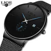 LIGE MENS WATCHY TOP Luksusowa marka Mężczyzn Modny Zegarek Business Watch Casual Analog Quartz Wrishwatch Waterproof Clock Relogio Masculino C284Y