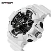 SANDA hommes montres blanc G style Sport montre LED numérique étanche montre décontractée S choc mâle horloge relogios masculino montre homme X0182S