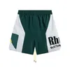 2023 na moda marca designer mens shorts rhude pôr do sol carta impressa hip hop homens e mulheres casuais esportes quinto calças europeias s-xl