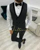 Herenpakken Blazers Kostuum Homme Mariage Formeel Mode Zwart Slim Fit Pakken Voor Mannen 3-delig Bruidegom Trouwpak Smoking Nieuwste Jas Broek Ontwerp 231005