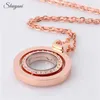 Chains 1Pc Rotate Round Memory Picture Relicario Pendant Necklaces Ashes Glass Living Floating Urn Locket Men Collares Jewelry Bulk