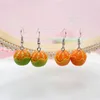 Brincos pendurados resina potosala bonito forma laranja gota personalidade na moda simulado fruta feminino engraçado brinco incomum jóias